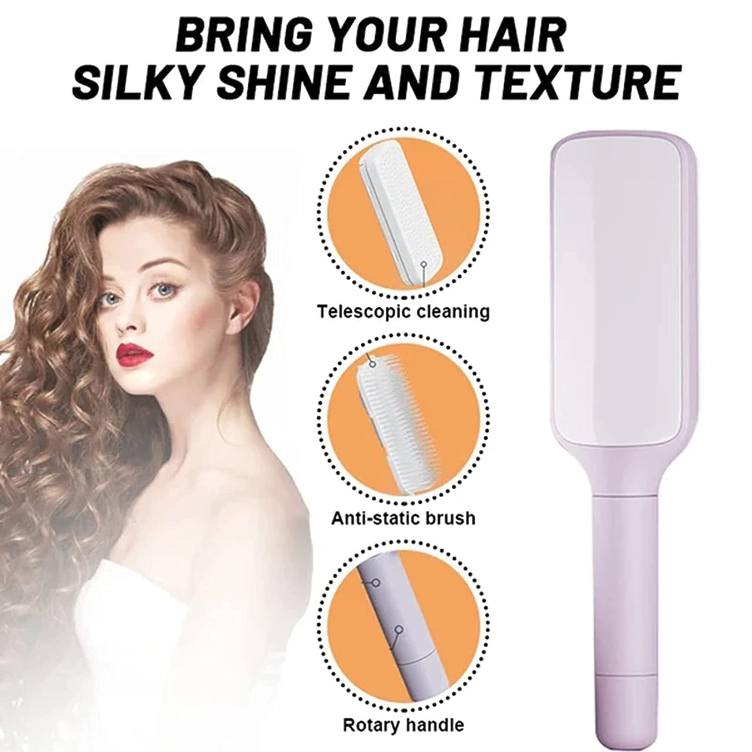 Self-Cleaning Anti-Static 4 in 1 Hairbrush